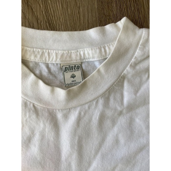 Vtg Pinto Ecuador Amazonico Embroidered Parrot White Shirt Men's L Single Stitch - Picture 5 of 6